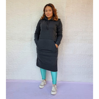 Maxi Poleron Canguro Gris Oscuro