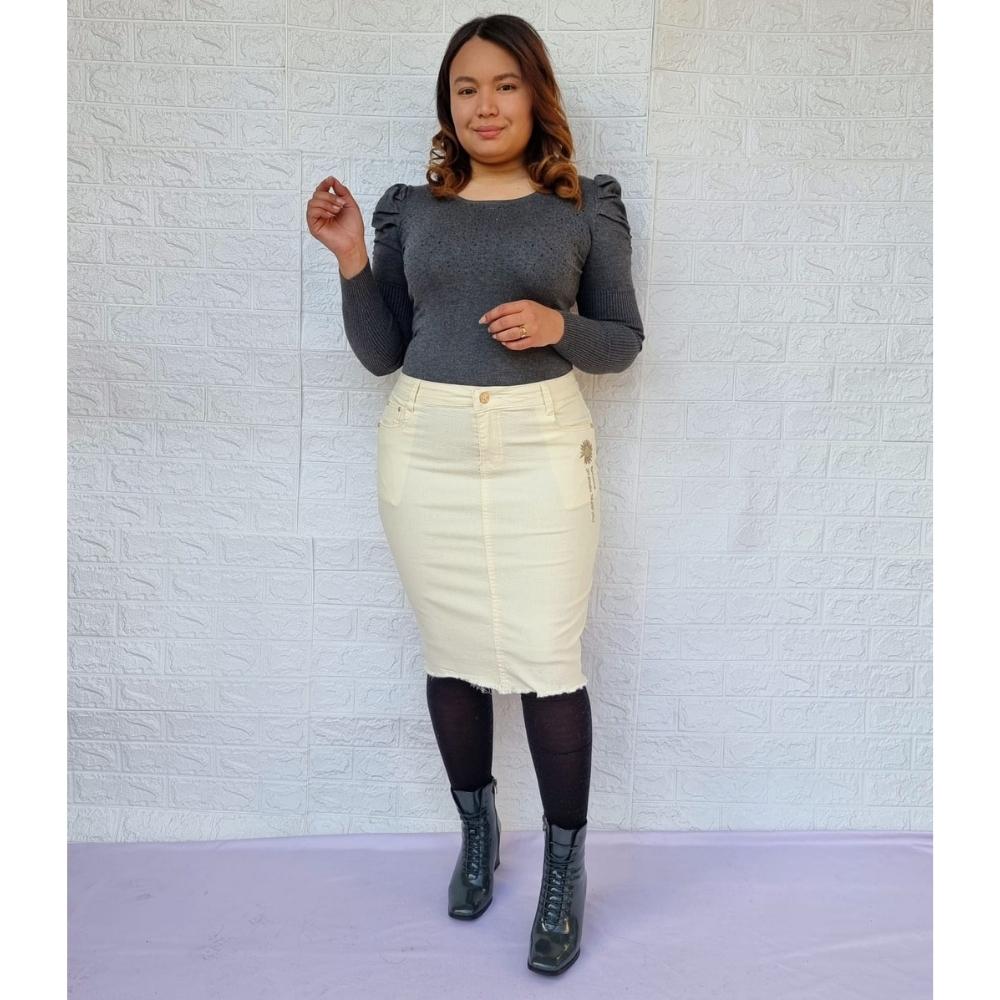 Falda de Mezclilla Beige