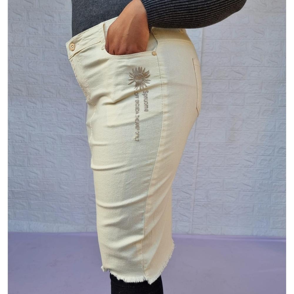 Falda de Mezclilla Beige