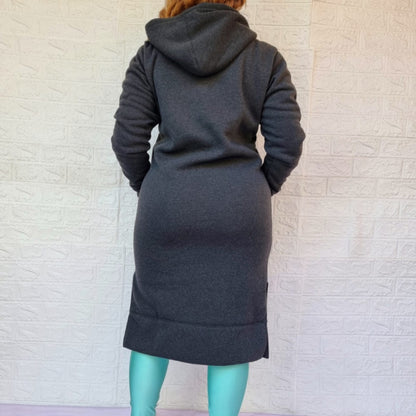 Maxi Poleron Canguro Gris Oscuro